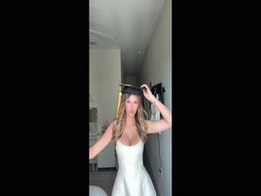 Mia Steele cleavage tease in a hot dress