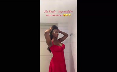 Jamelia Red Dress Cleavage Tease