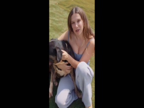 Millie Bobby Brown cleavage dog rescue