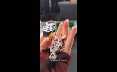 Jane Douglas dice hand.