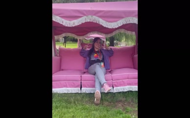 Ellen Rose pink swing set.