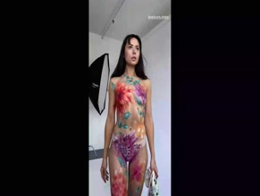 Sophia Gray bare breasts painted genitals