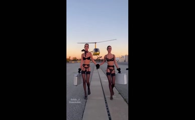 Elisa & Renne Herbert Twins Lingerie Helicopter Runway