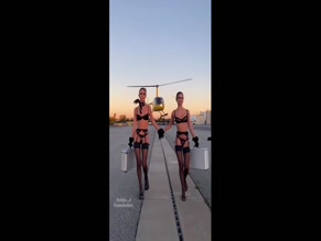 Elisa & Renne Herbert Twins Lingerie Helicopter Runway