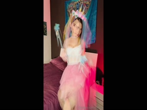 muffola Unicorn Babe Flashing Cleavage In Sheer Corset And Fishnets