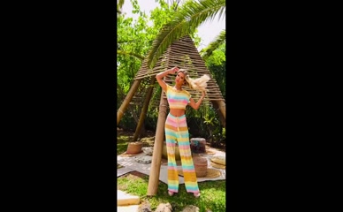 Christine McGuinness Sheer Crochet Outfit Tease