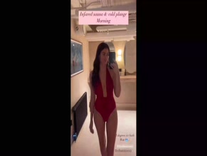 Sophie Porley Red Swimsuit Cleavage Selfie