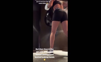 Christina Milian Boxing Plank Cleavage.