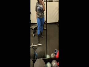 mylovemaeve Ass and Legs in Blue Leggings Gym Selfie