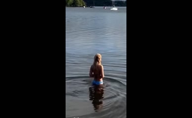 CiCi Coleman Bikini Lake Dip
