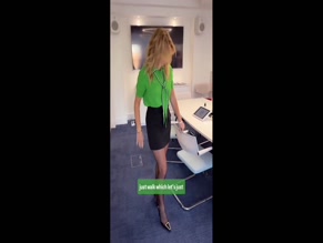 Amanda Holden in short skirt and sheer pantyhose