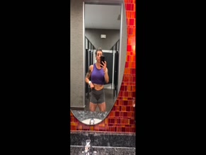 kelkel86: bathroom mirror flexing strong body workout shorts