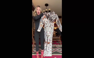 Brec Bassinger wardrobe malfunction snowboarding prep