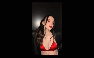 Dove Cameron Red Bra Top Tease