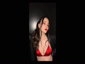 Dove Cameron Red Bra Top Tease