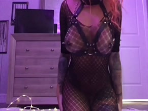 Torie Suicide Fishnet Body Harness Nipple Piercings