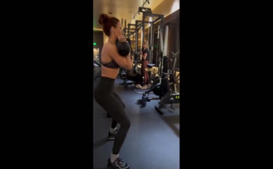 Courtney Hope gym workout squats pull-ups deadlifts kettlebells