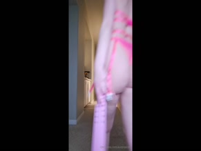 AuroraStarr Ass and Thong Display with Play Whip and Stockings.