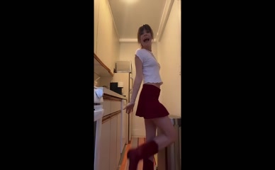 ghannelius POV dance in skirt and crop top
