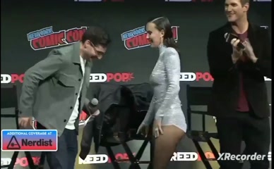 Millie Bobby Brown's Shiny Leotard and Tights at Comic Con