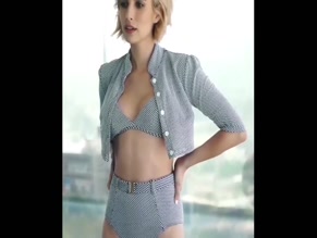 Emma Roberts bikini top and high-waisted bottoms.