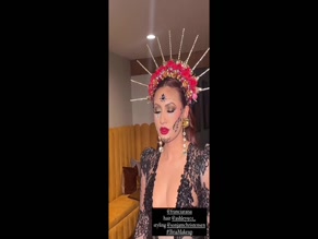 Francia Raisa cleavage lace dress