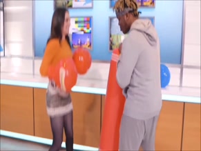 Laura Tobin's Pantyhose-Clad Legs and Balloon Boxing Gloves