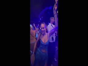 Madison Pettis topless clubbing sparkler dance.