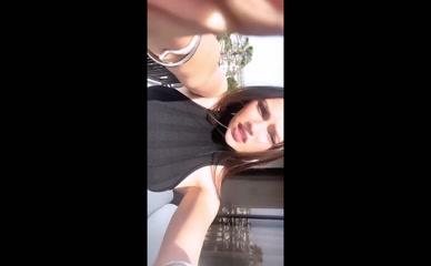 Dafne Keen cleavage selfie.