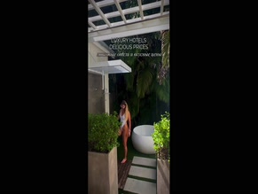 Anna Policarpova hot ass tease in white swimsuit