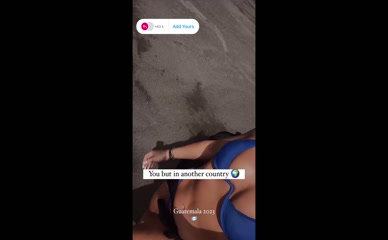 Leah Shutkever bikini cleavage POV beach walk