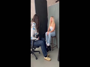 Molly Rainford getting ready for a photoshoot.