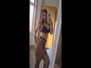Indiaaxox Bra Panties Fishnets Mirror Selfie