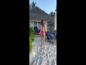 Elizabeth Hurley Bikini Beach Stroll