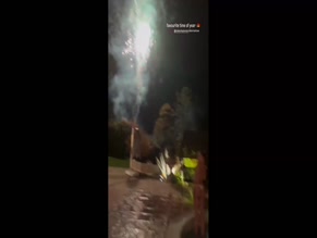 Kimberley Garner bikini bottom fireworks.