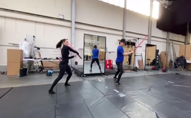 Dafne Keen Lightsaber Training