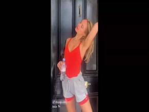 Kimberley Garner Red Leotard Shorts