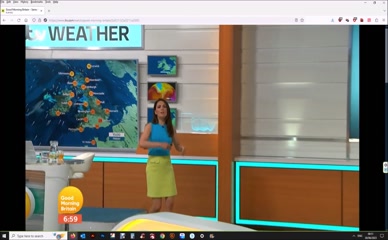 Laura Tobin's Tight Skirt and Bare Legs on TV