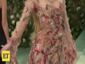 Dove Cameron sheer floral dress nip slip