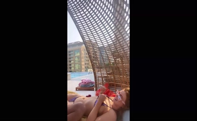 Maisie Smith bikini poolside.