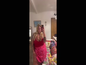 affableanna Red Cami Show Off Massive Boobs