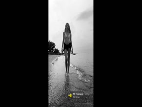 Annika H.: Bikini Top and Open Skirt Beach Walk - Visible Thigh/Ass Line Review