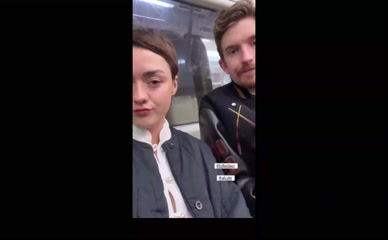Maisie Williams clothed subway selfie