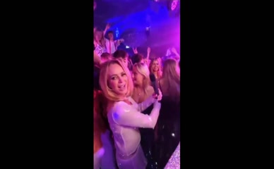 Amanda Holden's Tits Out DJing at Party