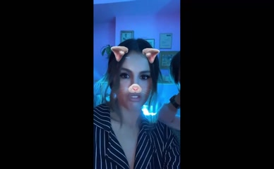 Selena Gomez Cat Filter Tongue Out