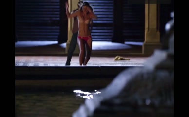 Melissa Benoist bra panties fountain chase