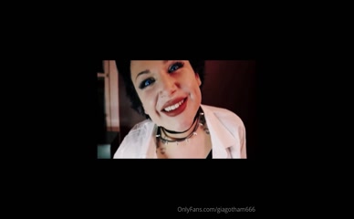 giagotham666  open shirt exposing bra and full cleavage short skirt revealing buttocks and upper thighs