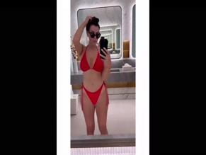 Imogen Thomas Red Bikini Mirror Selfie