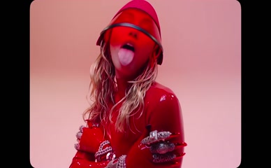 MileyCyrus Latex Nipple Slip Simulated Sex