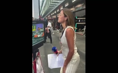 Natalie Pinkham visible cleavage.